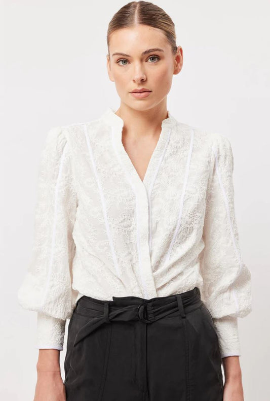 Cruise Embroidered Cotton Shirt In Ivory