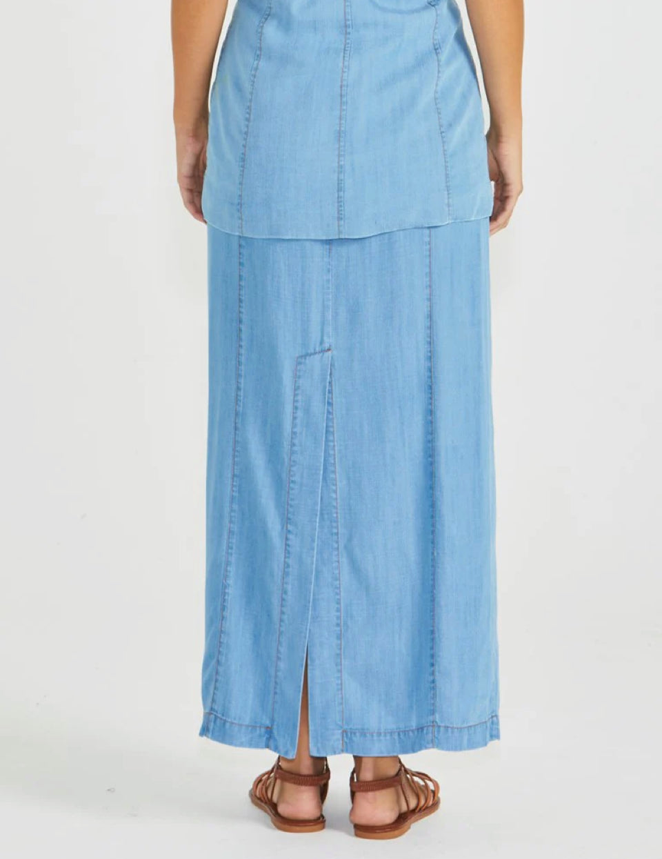 Seville Maxi Skirt - Chambray