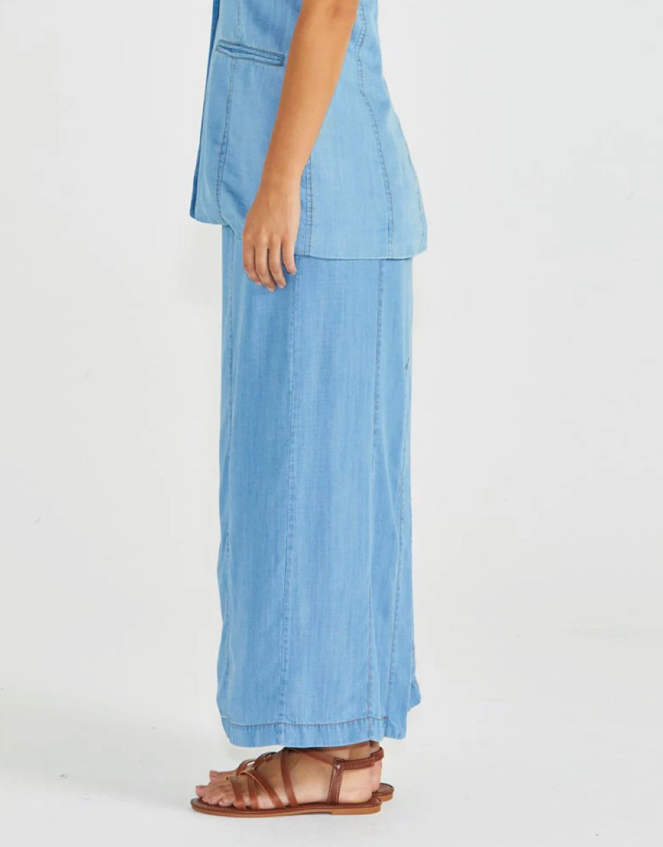 Seville Maxi Skirt - Chambray