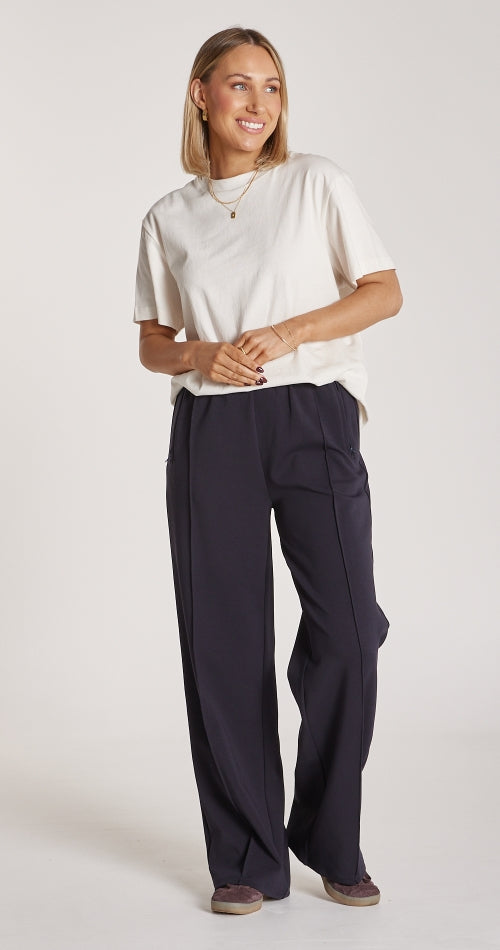 Noah Wide Leg Pant - Navy