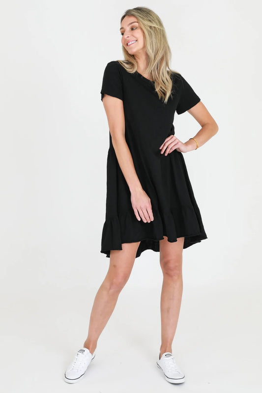 Sienna T-Shirt Dress - Black