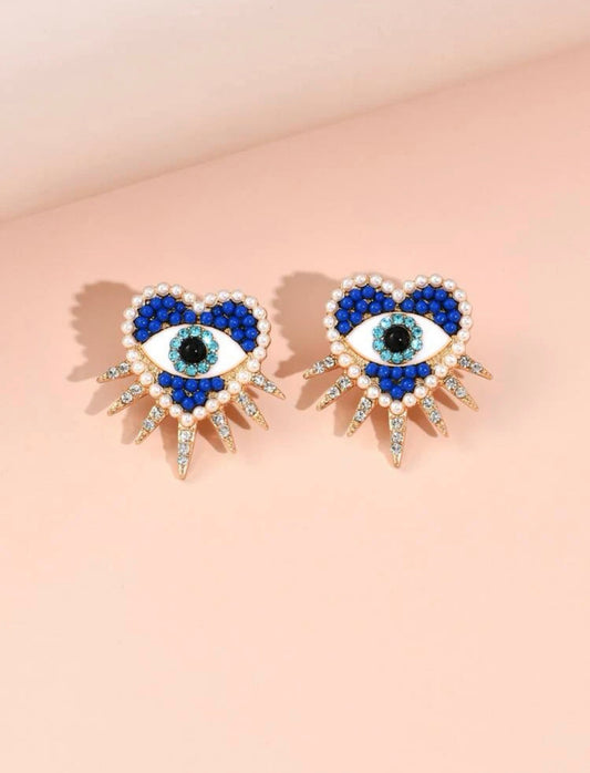 Bella Seeing Eye Earrings - Blue
